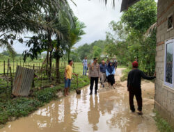 Kapolres Kuansing Tinjau Lokasi Terdampak Banjir di Desa Petapahan