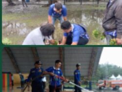 Hujan Deras Tak Jadi Halangan Karang Taruna Lanjut Lakukan Gotong Royong Bersih bersih Taman Bukit Gelanggang