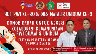 PWI Dumai dan Unidum Gelar Seminar Jurnalistik dan Donor Darah