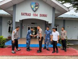 Kapolsek Bukit Kapur AKP Boy Setiawan, S.A.P.,M.Si.,Jadi Silahturahmi Bersama Dansatrad 104/Dumai.