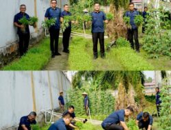 Sulap Lahan Kosong Jadi Area Ketahanan Pangan, Rutan Dumai Panen Kangkung.